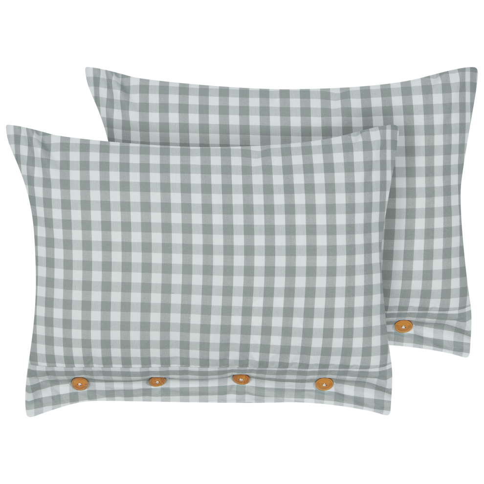 Set of 2 Decorative Cushions TALYA 40 x 60 cm Mint Green Checked