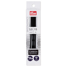 Prym Ergonomics 6"""" Double Point Carbon 3mm 5 Count Strikkepinde Sort