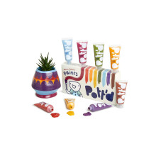 Pott'd Premium Acrylic Pottery Paints for Adults Paint Set Pottery Painting Kit for Air-Dry Clay - Retro Paints