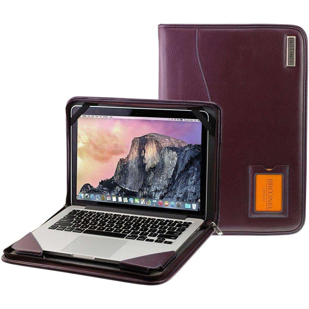 Broonel - Contour Series - Heavy Duty Leather Protective Case - Compatible With Asus Chromebook 15 Cx1500cka-Ej0245 15 Fhd Laptop Purple 5063295208723