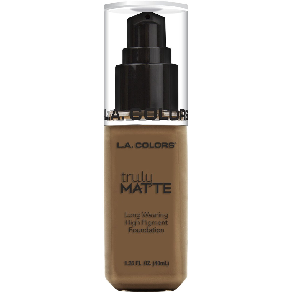 L.A. COLORS Truly MATTE Long Wearing High Pigment Foundation CLM363 Cappuccino  1.35 Fl Oz