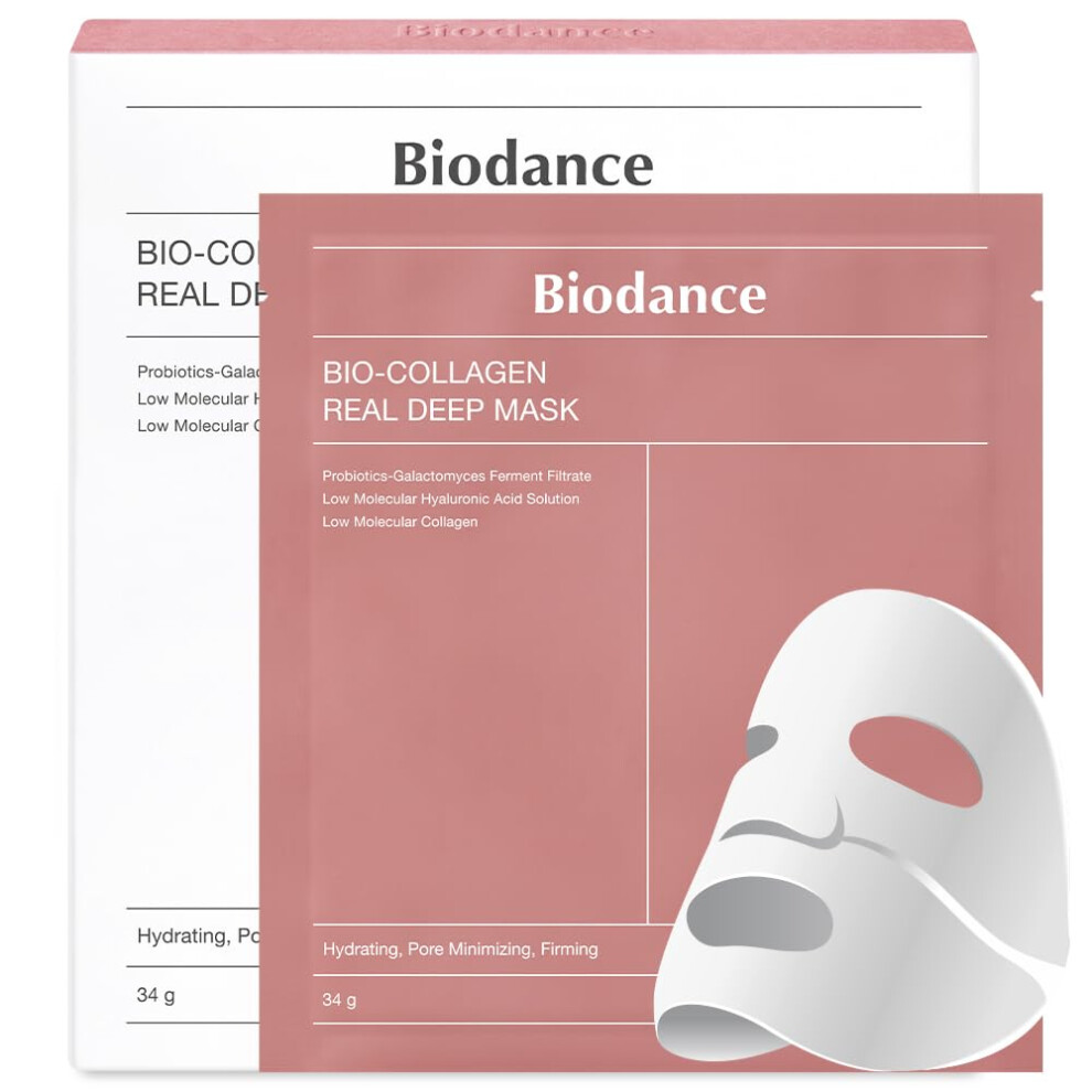 Biodance Bio-Collagen Real Deep Mask Hydrating Overnight Hydrogel Mask Pore Minimizing Elasticity Improvement 34G X4ea