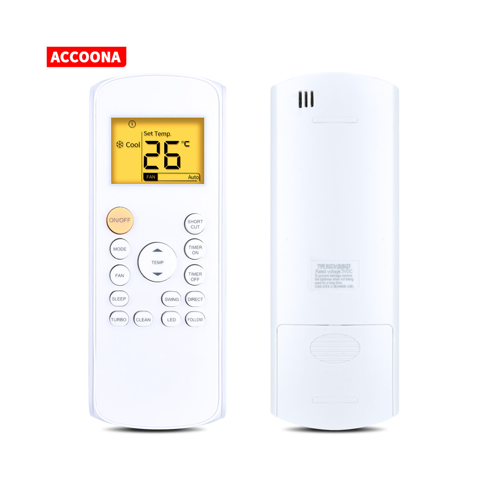 New Ac Remote Control For Midea Beko Rg57a1(B)/Bgef Rg57b(B)/Bge With Backlight 9180193692839