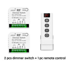 (2 module 1 remote) 433Mhz Wireless Dimmer Light Switch Remote Controls AC 110V 220V Adjustable Brightness Controller for