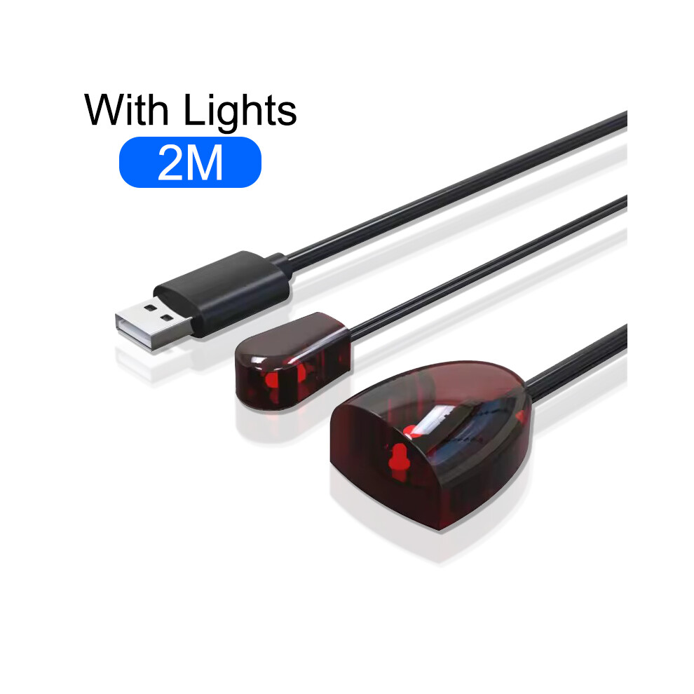(2M With Lights) Infrared Ir Remote Extender Repeater Receiver Usb Adapter Transmitter Applies To All Remote Control 9180193696257