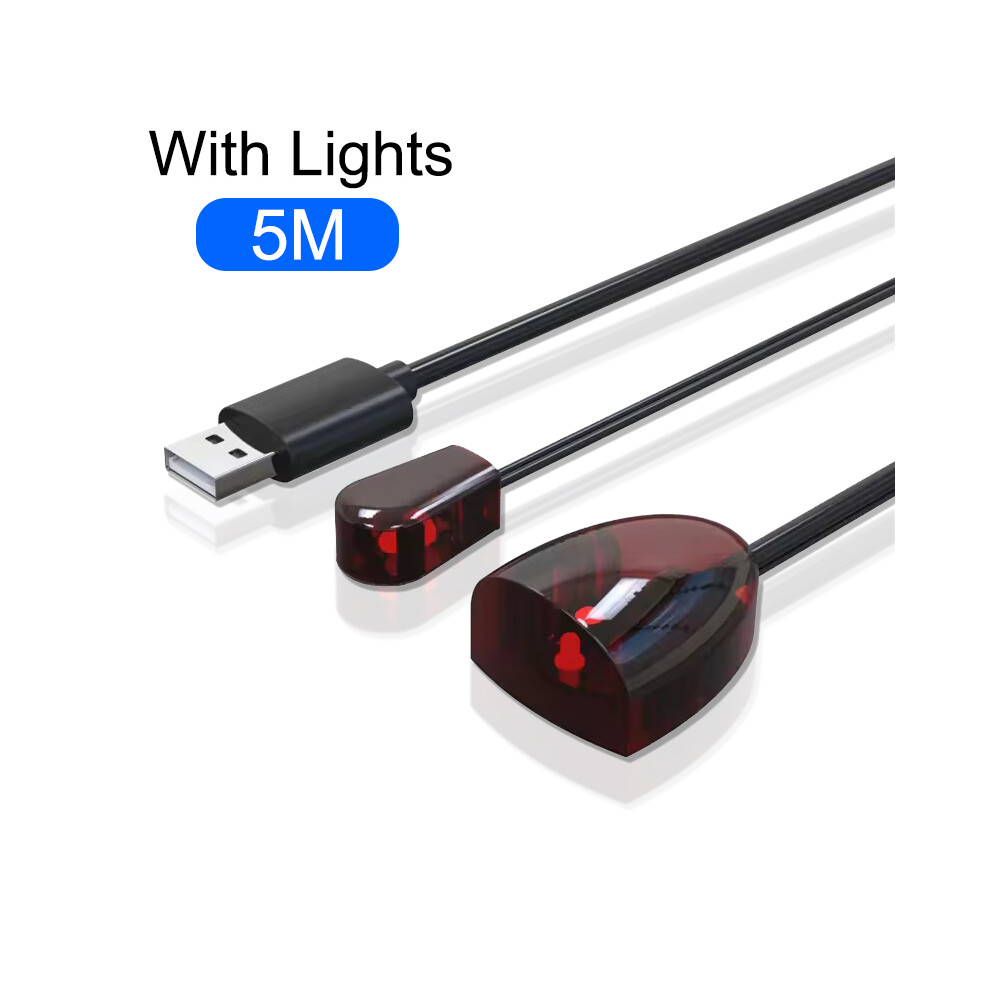(5M With Lights) Infrared Ir Remote Extender Repeater Receiver Usb Adapter Transmitter Applies To All Remote Control 9180193696295