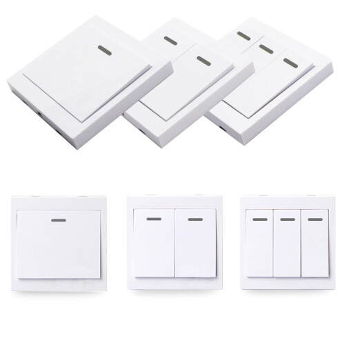 (3CH) 433MHz Universal Wireless Remote Control Wall Panel RF Transmitter 1527 Learning Code Wall Switch 2