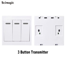 (3CH) 433MHz Universal Wireless Remote Control Wall Panel RF Transmitter 1527 Learning Code Wall Switch