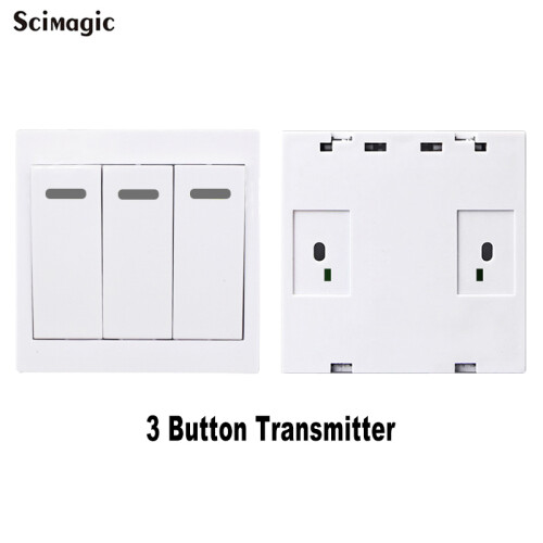(3CH) 433MHz Universal Wireless Remote Control Wall Panel RF Transmitter 1527 Learning Code Wall Switch