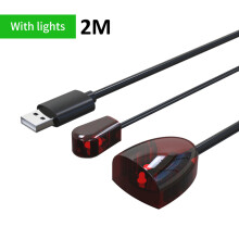 (2m With lights) Infrared IR Remote Extender Repeater Receiver USB Adapter Transmitter Applies to All Remote Control