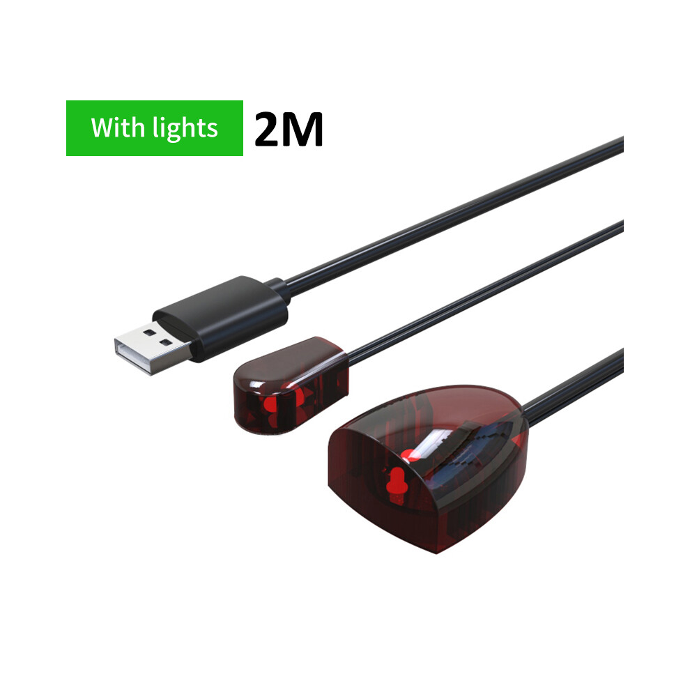 (2M With Lights) Infrared Ir Remote Extender Repeater Receiver Usb Adapter Transmitter Applies To All Remote Control 9180193696639