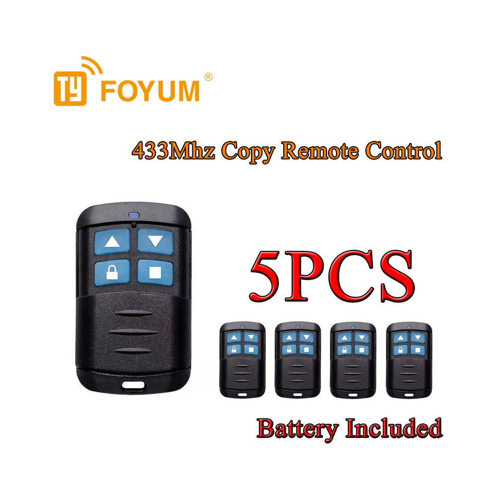 (Sf 433M) Cloning Duplicator 5Psc Warehouse Key Garage Gate Door Opener Remote Control Clone Learning Code Cloning 9180193692266