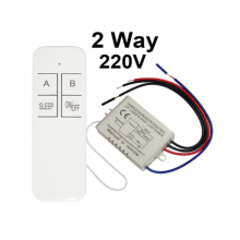 (2 Way 220v) Wireless Remote Control Light Switch 220V Receiver Transmitter ON/OFF Digital 1/2/3 Way Wall Remote