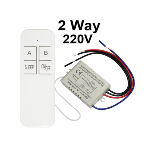 (2 Way 220v) Wireless Remote Control Light Switch 220V Receiver Transmitter ON/OFF Digital 1/2/3 Way Wall Remote 2