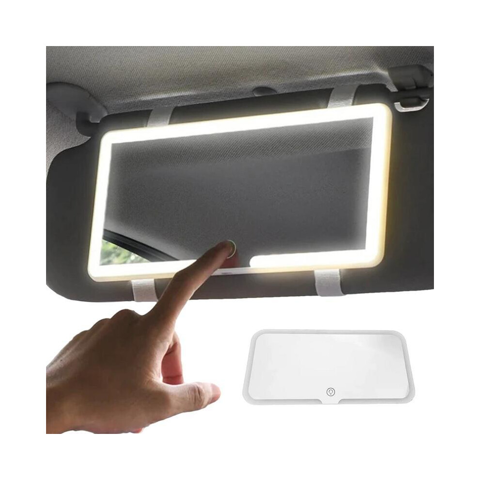 (A) Led Car Sun Visor Vanity Mirror Car Vanity Mirror With 3 Modes And 60 Leds Rechargeable Cosmetic Light 9180193698176