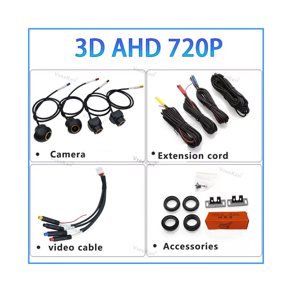 (3D Ahd 720P) 360 Car Camera For Android Radio Multimedia With 360 Panoramic System Built-In 360App 8K Hd 3D Ahd1080p 9180193707618