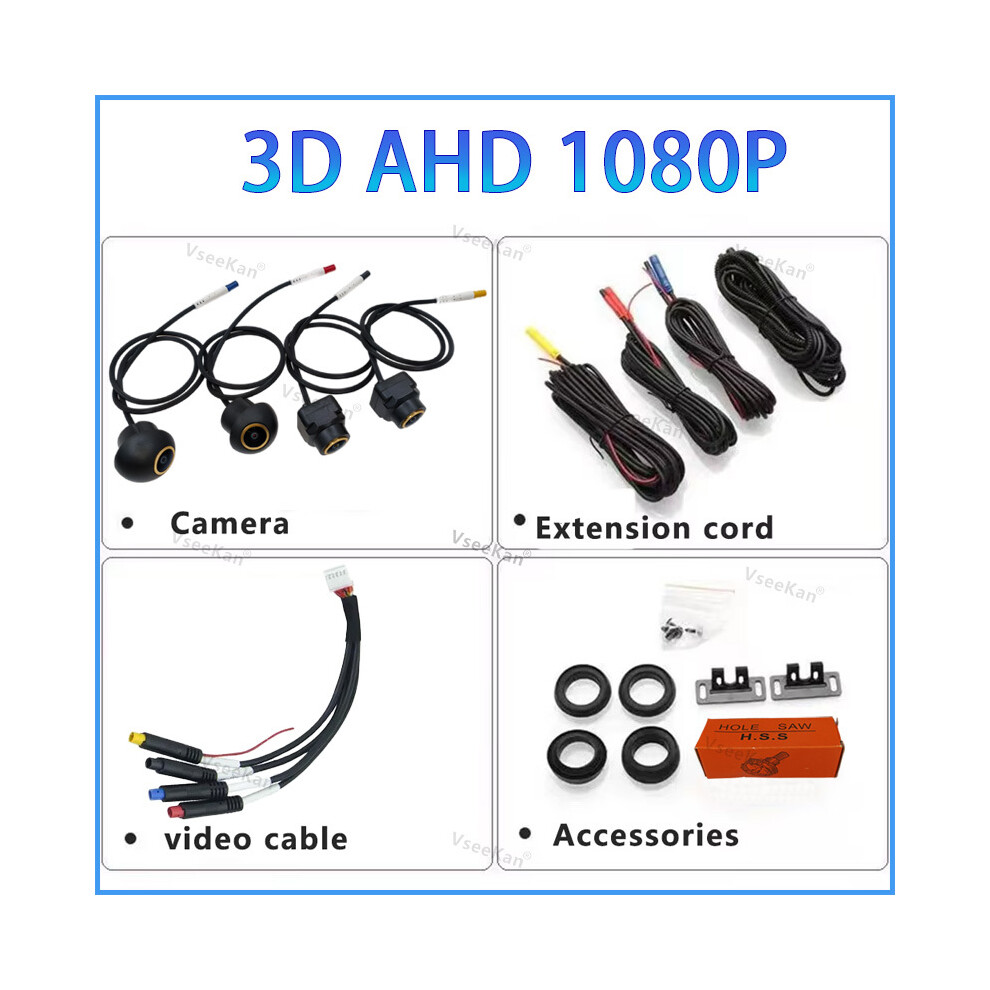 (3D Ahd 1080P) Car 360 View Camera For Android Radio Multimedia With Built-In 360App 8K Hd 3D Ahd1080p 720P Car Camera 9180193708257