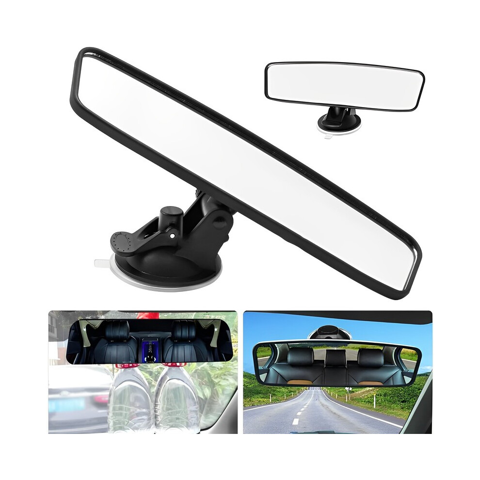 (200X60mm ) Car Rear View Mirror Adjustable 360 Panoramic Vehicle Car Rearview Parts With Suction Cup Car Decor Black 9180193702347