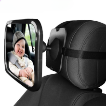 (black) Baby Car Mirror Adjustable Car Back Seat Rearview Facing Headrest Mount Child Kids Infant Baby Safety
