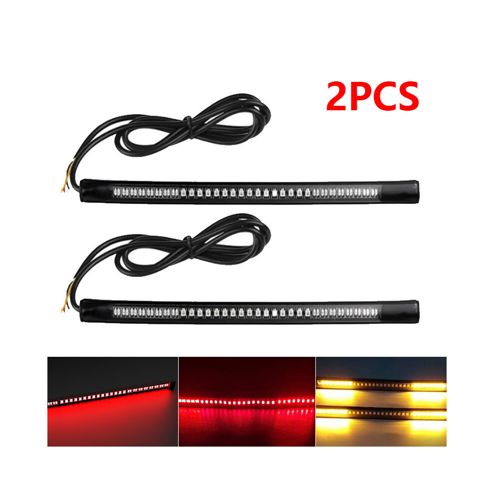 (2Pcs) Motorcycle LED Tail Light Strips Flexible 48 LED Red Rear Brake Stop Tail Lihgt Amber Turn Signal Lamp-image-OPC-PGMW8YS-NEW