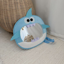 (Shark) Korean children's rearview mirror, car baby safety seat observation mirror, baby cartoon acrylic car