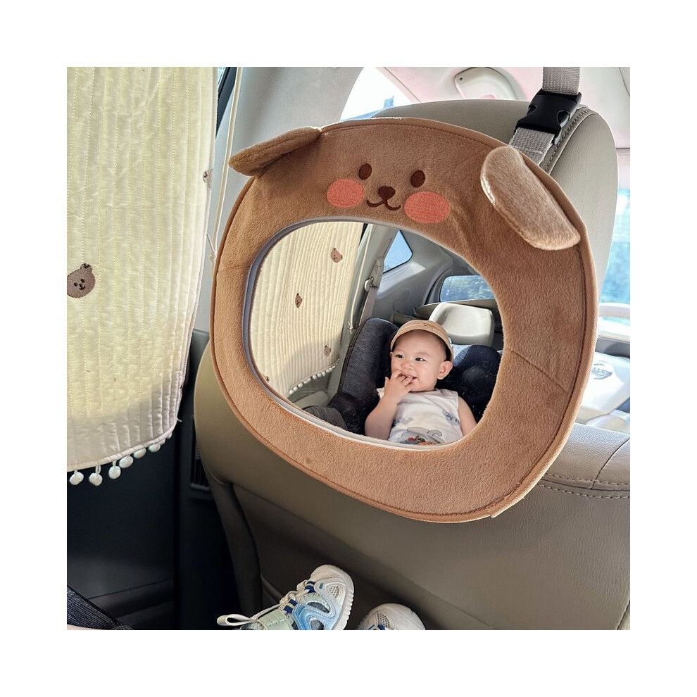 (CoffeeBear) Korean children's rearview mirror, car baby safety seat observation mirror, baby cartoon acrylic car