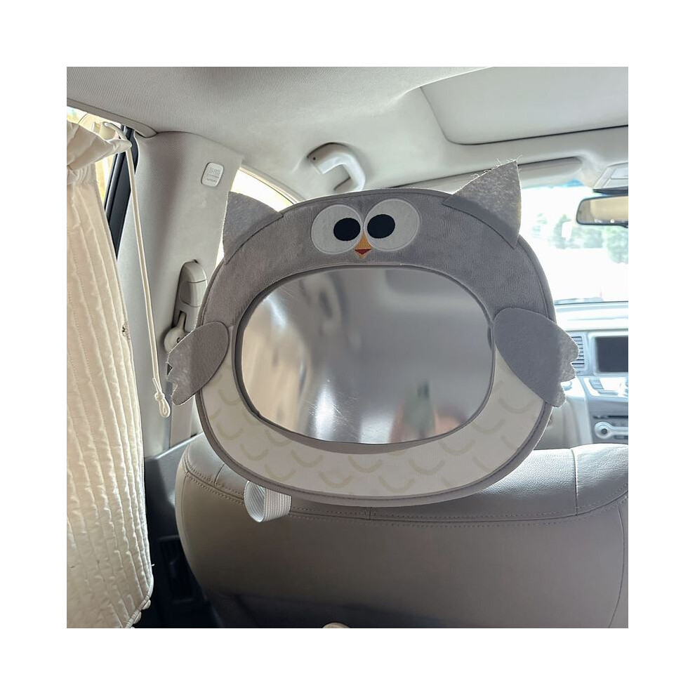 (Owl) Korean children's rearview mirror, car baby safety seat observation mirror, baby cartoon acrylic car