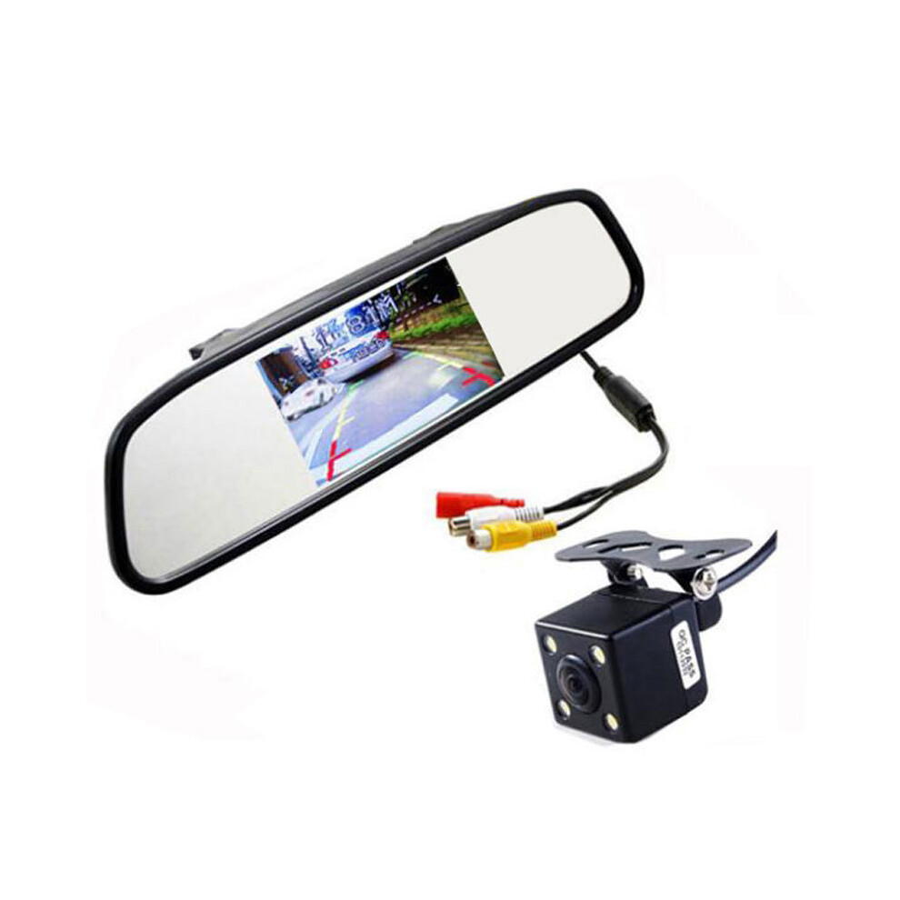 (12V) Ccd Video Auto Parking Monitor 4 Led Night Reversing Ccd Car Rear View Camera With 4.3 Inch Car Rearview 9180193703238