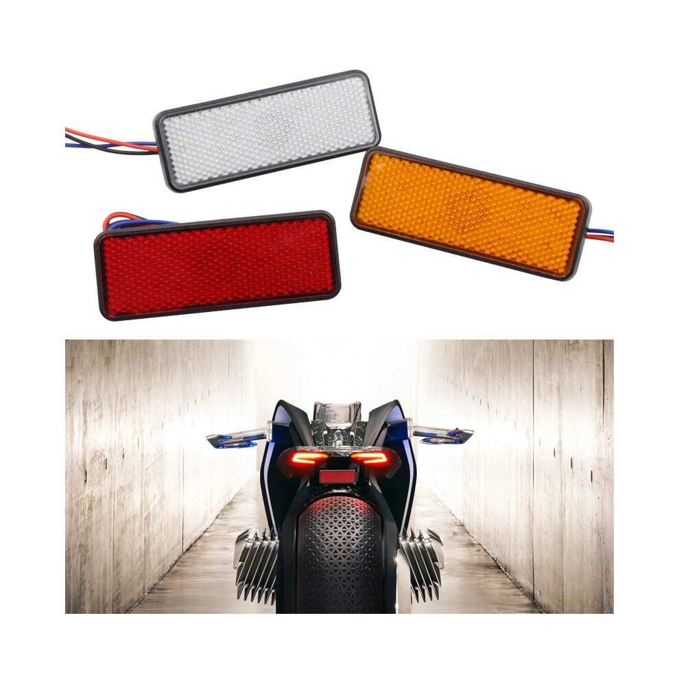 (Transparent Case) Motorcycle Modified Led Taillight Electric Car Led Reflector 24Led Brake Taillight Truck Sidelight Red/Yellow 9180193670974