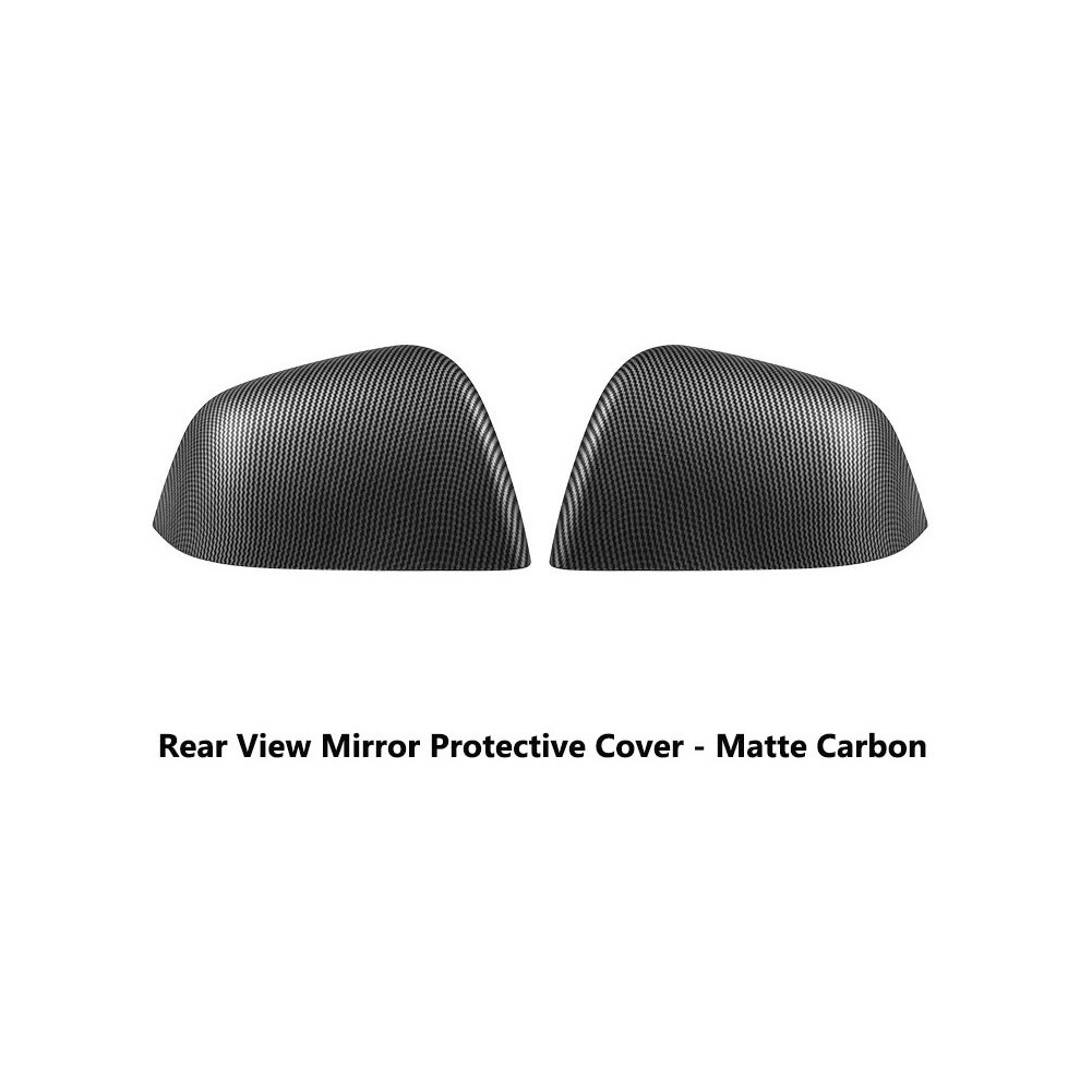 (Matte Carbon, For M3 2024) Rear View Mirror Cover For Tesla Model 3+ Highland 2024 Model Y Side Door Carbon Fiber Rearview Case 9180193697568