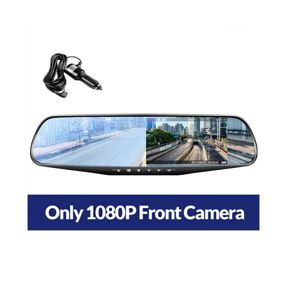 (No Rear Camera, None) 4.29Inch Driving Recorder Car Dvr Rearview Mirror Dual Lens Car Recorder 1080P Ips Front And Rear Camera 9180193698114
