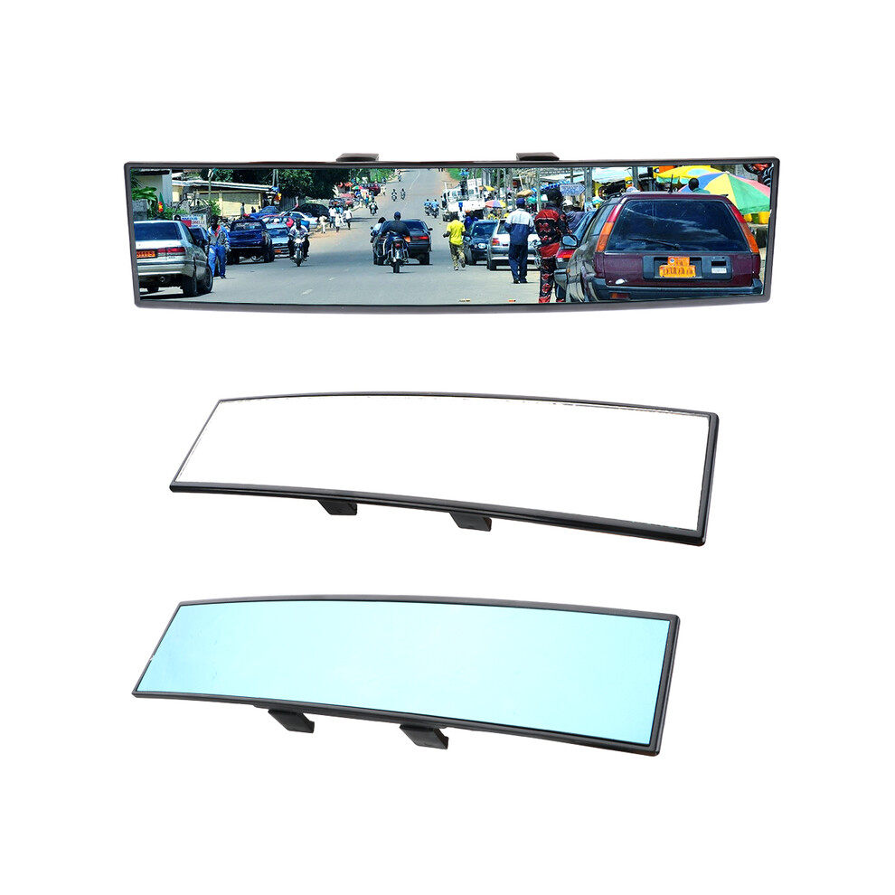(Blue) Anti-Glare Car Interior Accessories Car Rear View Mirror Angle Panoramic Baby Rearview Mirror 300Mm Blue