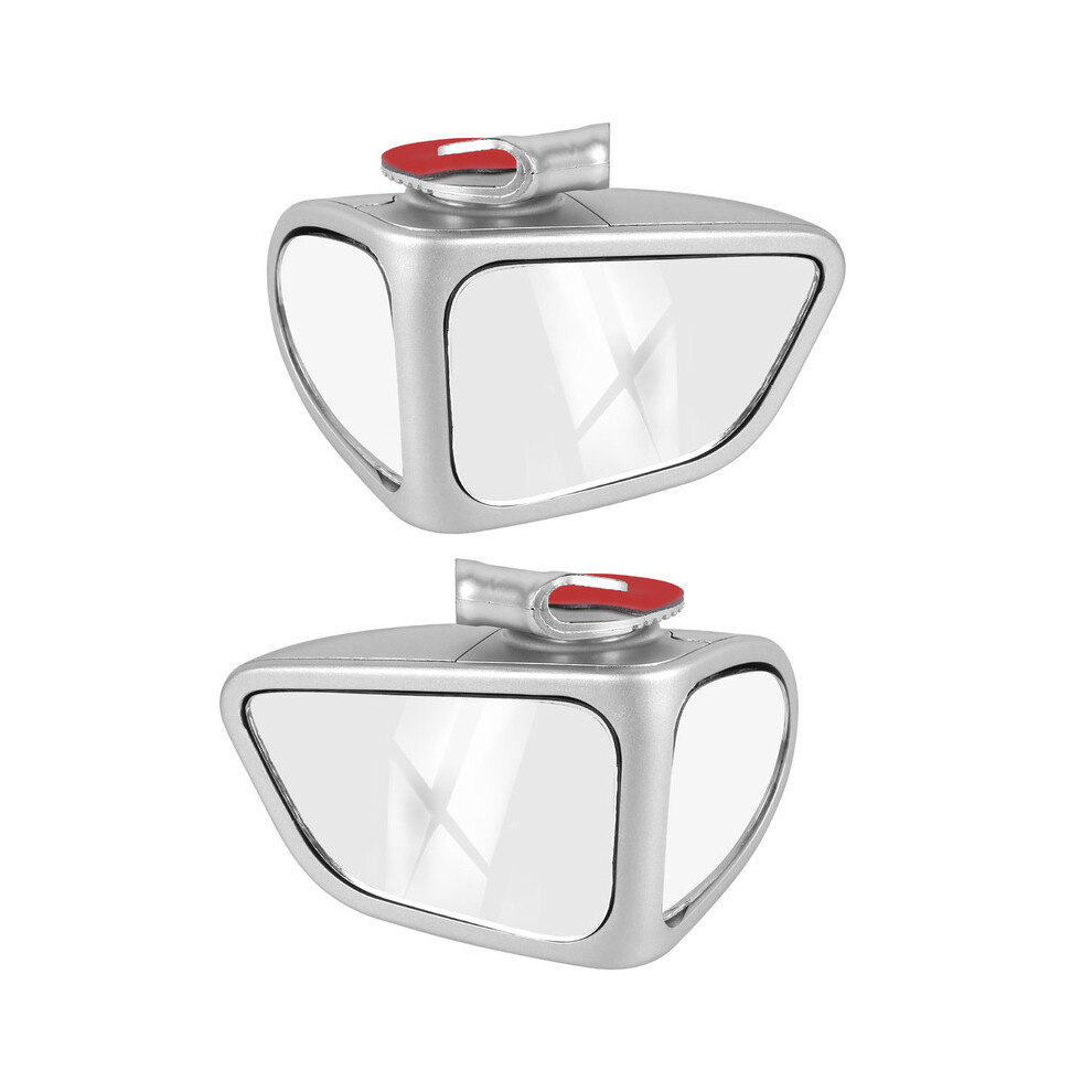 (Silver) Car Blind Spot Mirror 360Rotatable Rearview Mirror Auxiliary Mirror Hd Glass Automobile Reversing Silver 9180193701197