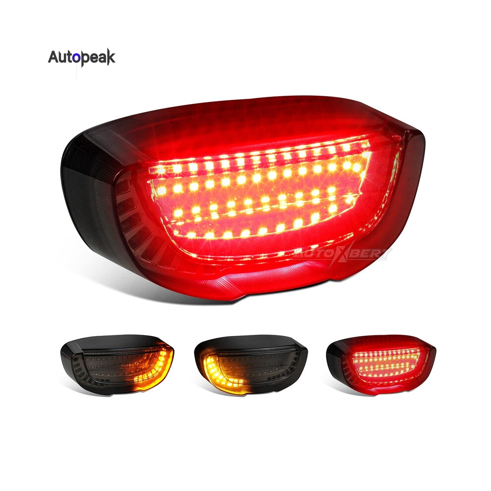 Universal Led Integrate Sequential Turn Signal Rear Brake Lamp Motorcycle Motorbike Tail For Honda Light 9180193663280
