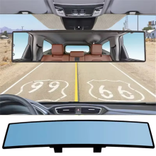 (black) Car Baby Mirrors Interior Rear View Mirror Wide Angle Convex Rearview Mirror Anti Glare Large Vision