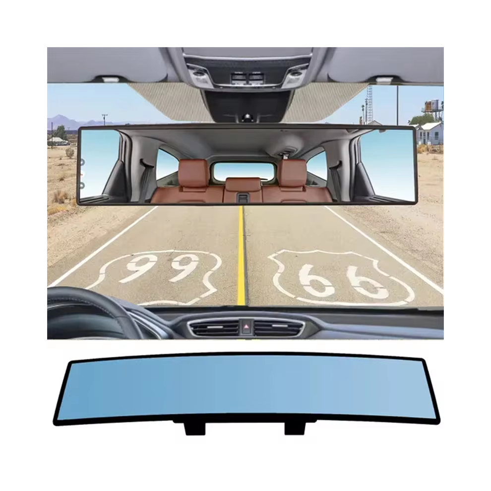 (Black) Car Baby Mirrors Interior Rear View Mirror Wide Angle Convex Rearview Mirror Anti Glare Large Vision Black