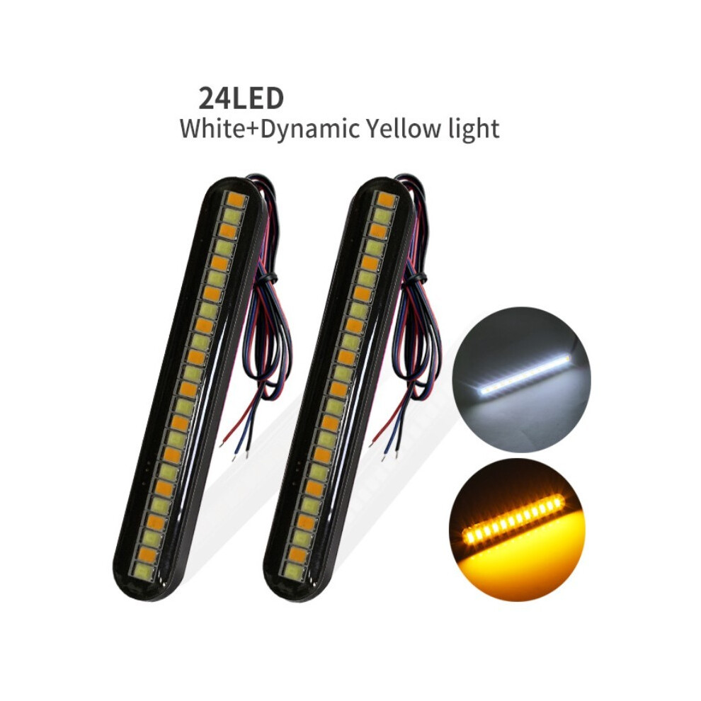 (2Pcs ) Motorcycle Tail Bar Led Brake Stop Turn Signal Red Color Integrated 24Leds Motorbike License White/Amber/Light 9180193665482