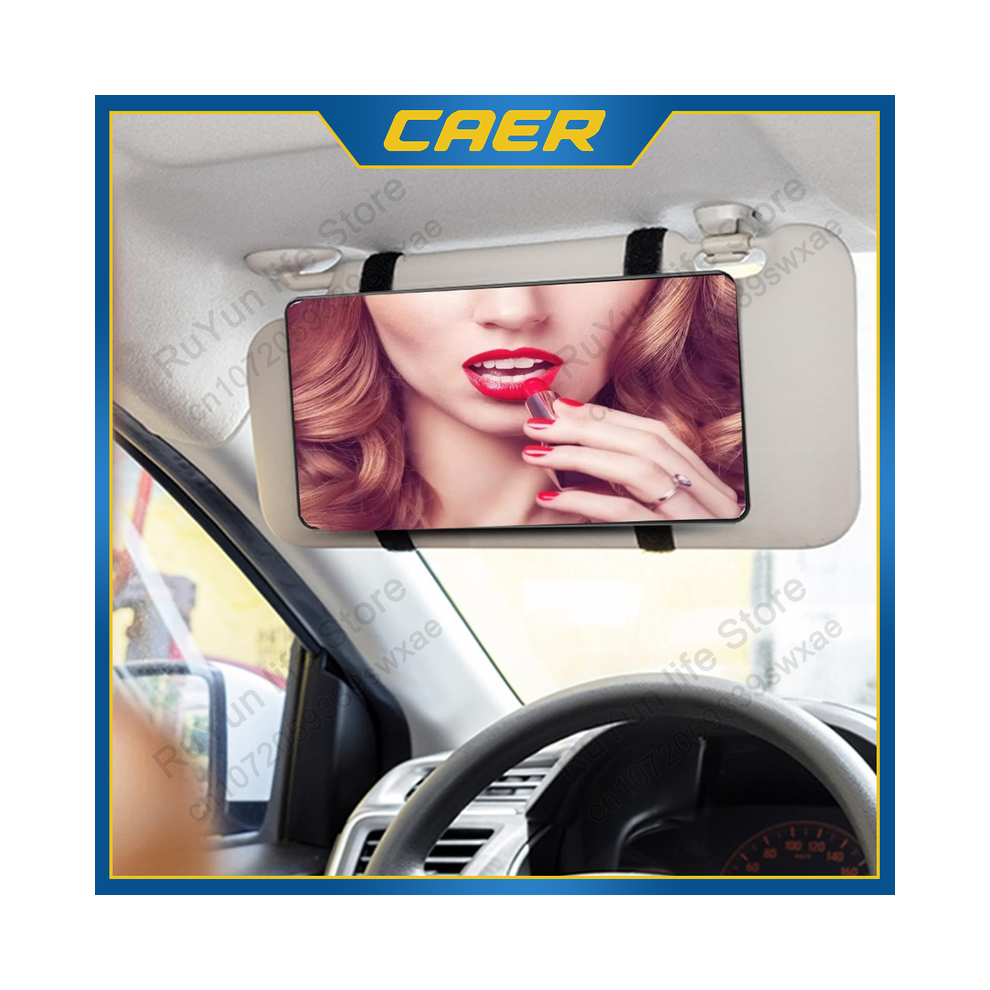 (-1Pc) Car Mirror For Sun Visor Large Screen Makeup Mirror Hd Vanity Mirror For Truck Suv Interior Rear View Black 9180193701258