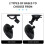 (Style 2 Suction type) 360 Degrees Rotatable Car Mirror Interior Baby Mirrors Dashboard Windshield Sun Visor Plate Auxiliary 6
