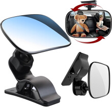 (1pc) Car Back Seat Baby Kids View Mirror Universal Mini Safety Monitor Adjustable 360 Rotation 2 in 1 Auto