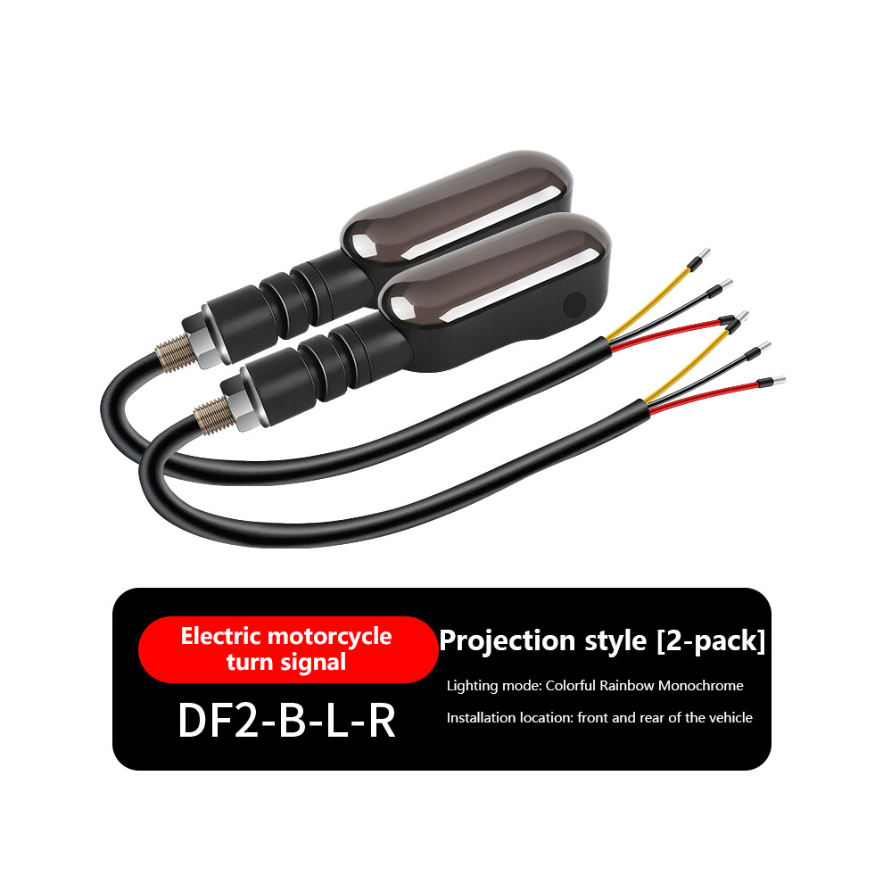 (Ellipse Projection) 2Pcs Universal Motorcycle Led Turn Signal Lamp Color Projection Lamp Sequential Flowing Flash Indicator 9180193663464