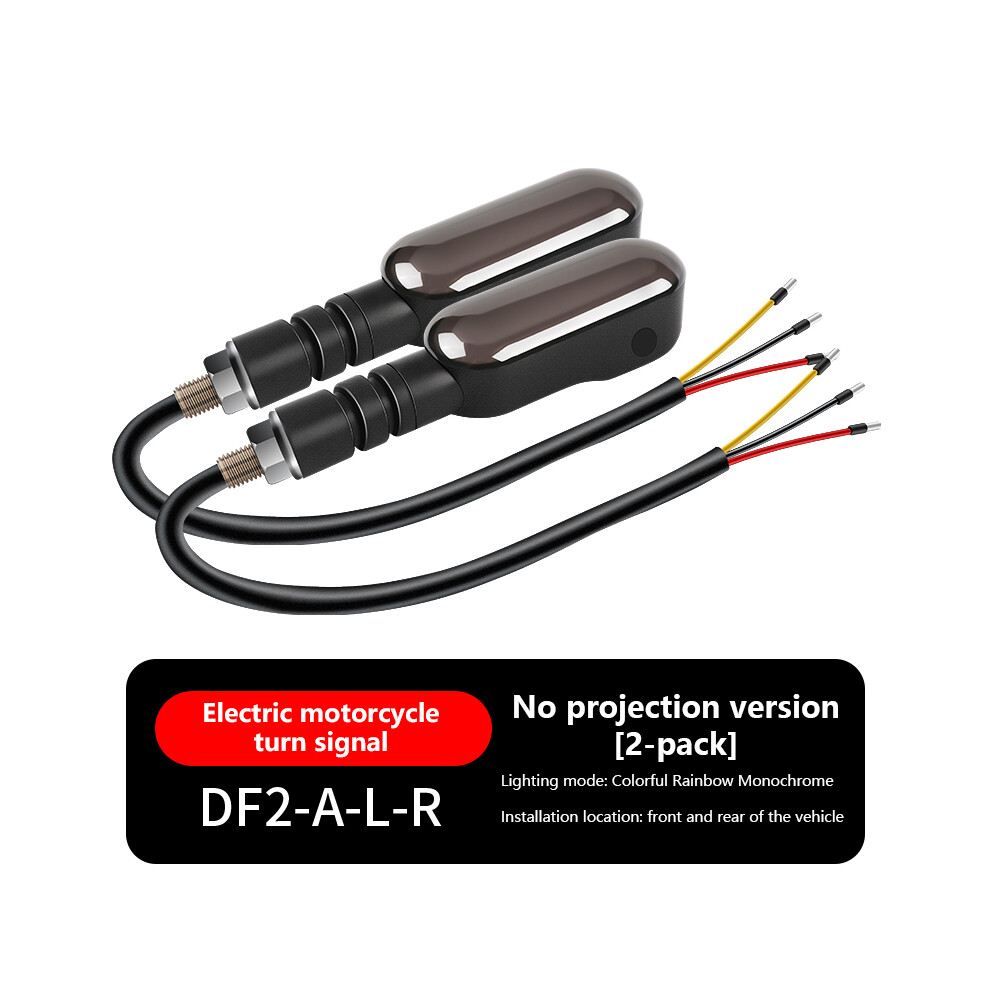 (Ellipse No Projectio) 2Pcs Universal Motorcycle Led Turn Signal Lamp Color Projection Lamp Sequential Flowing Flash Indicator 9180193666328