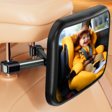 (black) Baby Car Mirror hook clip design child safety seat observation mirror adjustable safety anti-shatter