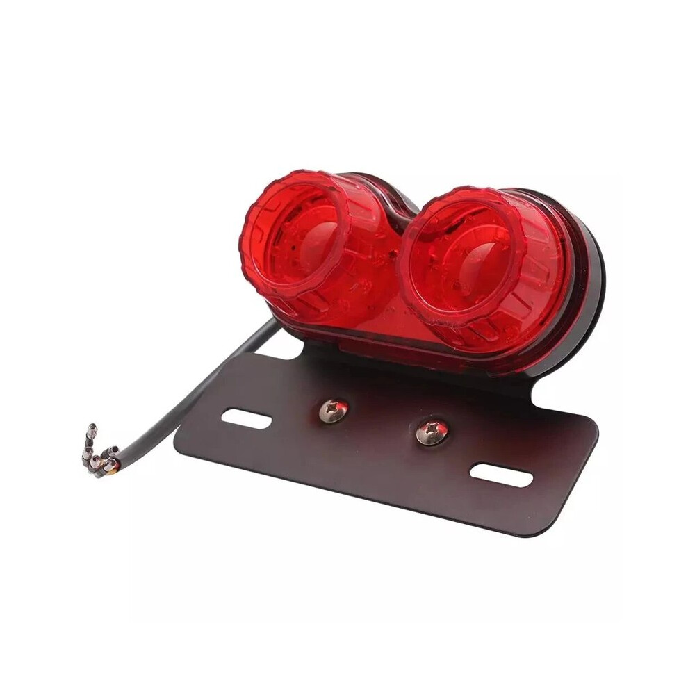 () Motorcycle Dual Tail Brake Stop Warning Lamp Moto Modified License Plate Holder Turn Signals Motorcycle Red/Light 9180193665659