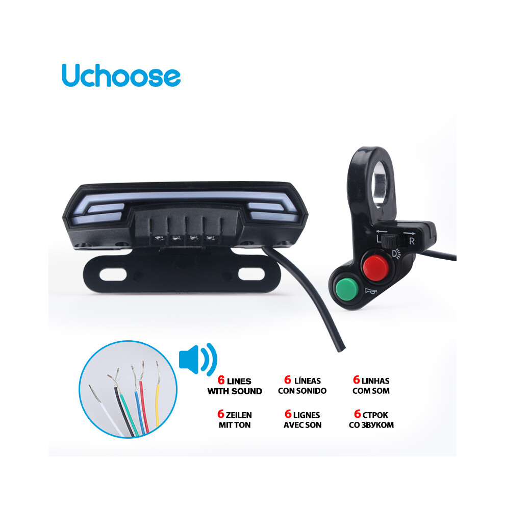 (Sound Switch) Waterproof Motorcycle Scooter License Plate S Tail Rear Brake Stop Double Flash Warning Turn Signal Light 9180193662153