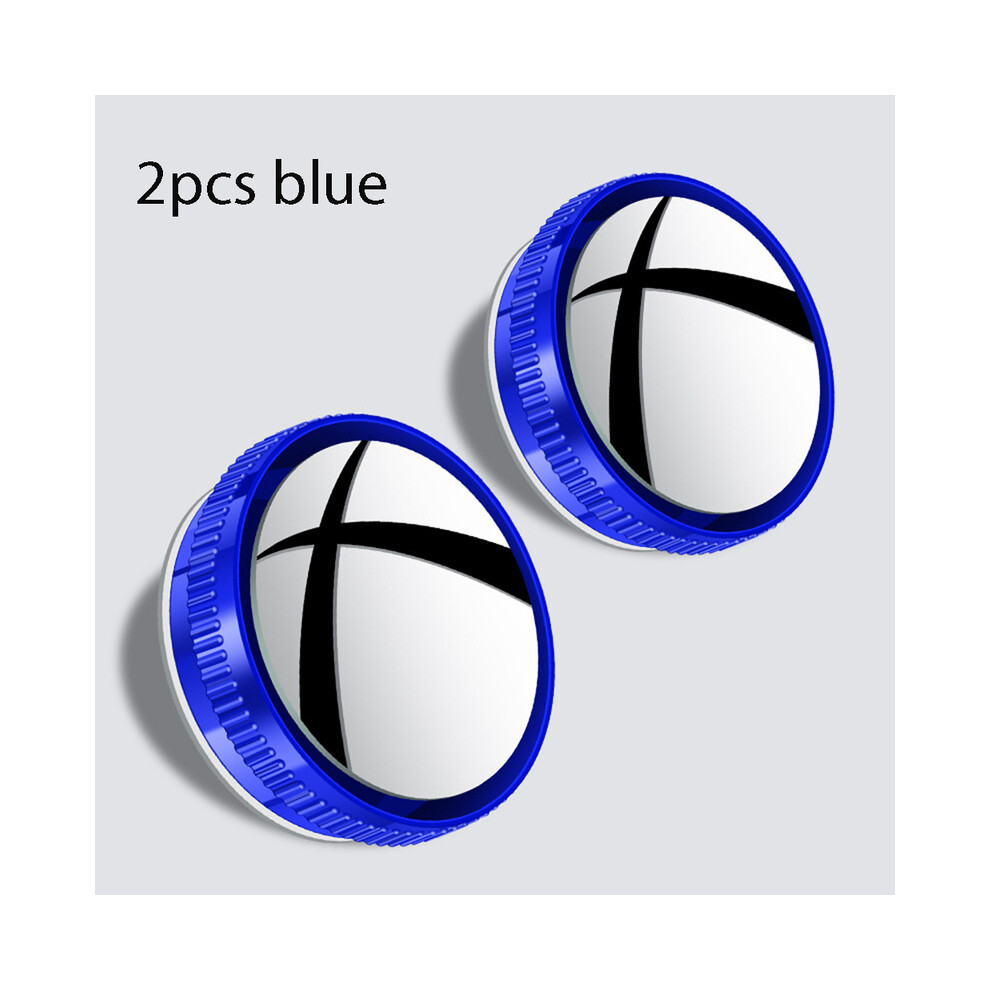 (Blue) Car Traffic Mirror Blind Spot Rearview Mirror Car Rearview Mirror Full Field Of View 360 Wide-Angle Blue 9180193707069