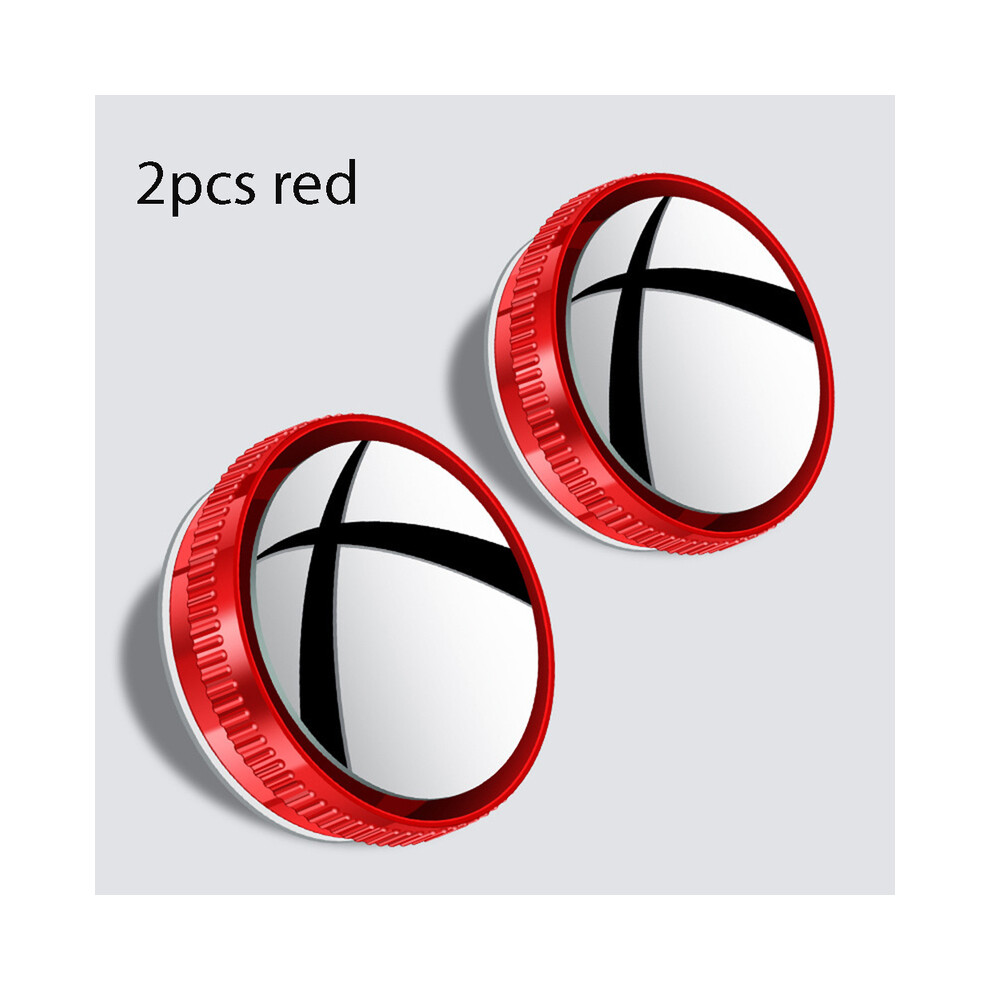 (Red) Car Traffic Mirror Blind Spot Rearview Mirror Car Rearview Mirror Full Field Of View 360 Wide-Angle Red 9180193707106
