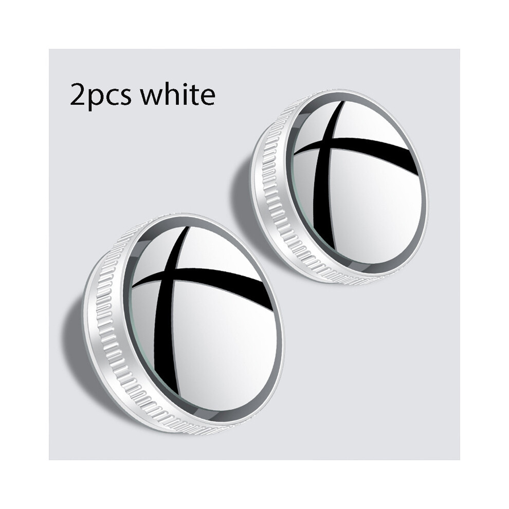 (White) Car Traffic Mirror Blind Spot Rearview Mirror Car Rearview Mirror Full Field Of View 360 Wide-Angle White 9180193707151