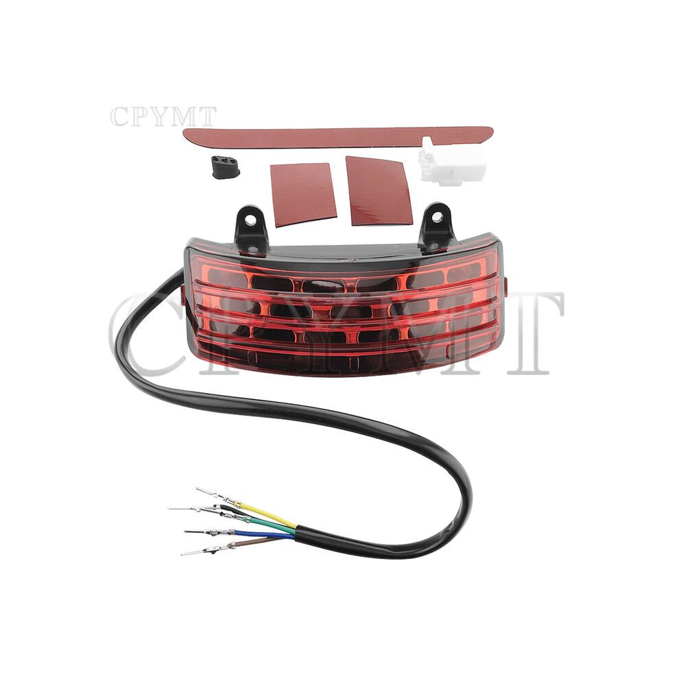 () Led Tri-Bar Rear Fender Tail Motorcycle Turn Signal Brake Lamp 96-13 Fit For Harley Touring Street Red/Light 9180193664270