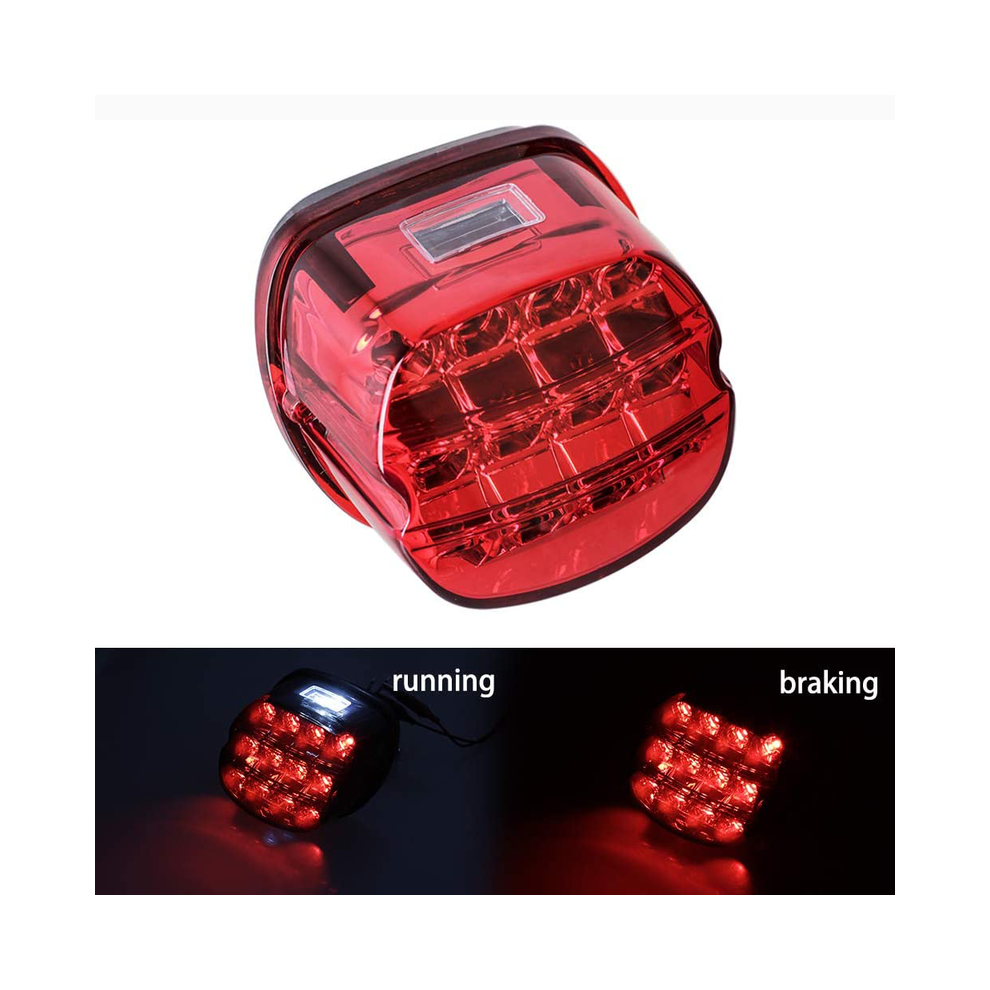 (D ) Motorcycle Brake Tail For Harley Dyna Fat Boy Flstf Night Train Fxstb Softail Sportster Road King Red/Light 9180193668704